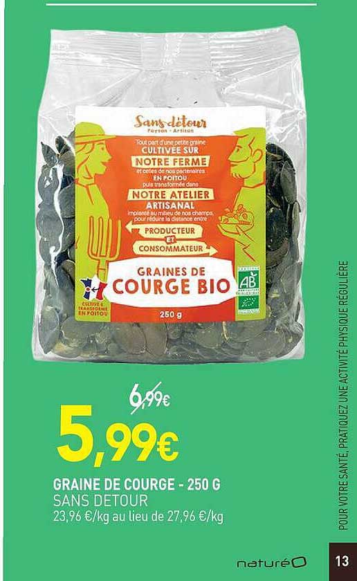 GRAINE DE COURGE - 250 G SANS DETOUR