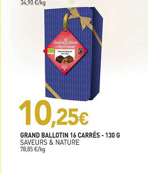 GRAND BALLOTIN 16 CARRÉS - 130 G SAVEURS & NATURE