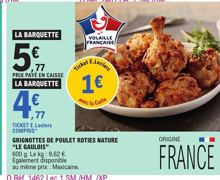 GRIGNOTTES DE POULET ROTIES NATURE “LE GAULOIS”