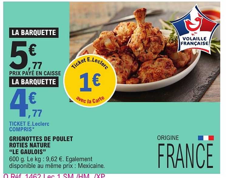 GRIGNOTTES DE POULET ROTIES NATURE "LE GAULOIS"