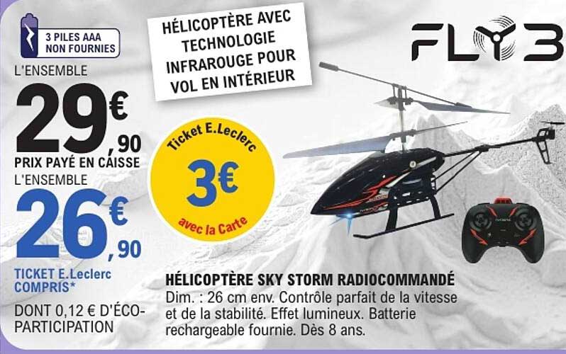 HÉLICOPTÈRE AVEC TECHNOLOGIE INFRAROUGE POUR VOL EN INTÉRIEUR