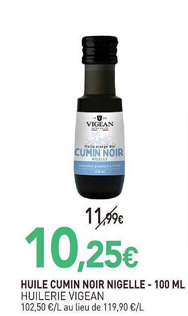 HUILE CUMIN NOIR NIGELLE - 100 ML HUILERIE VIGEAN