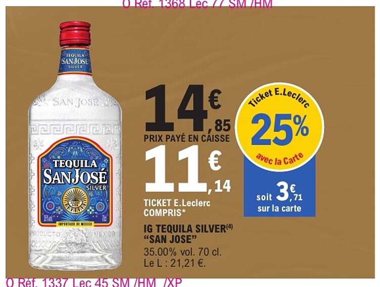 IG TEQUILA SILVER "SAN JOSE"