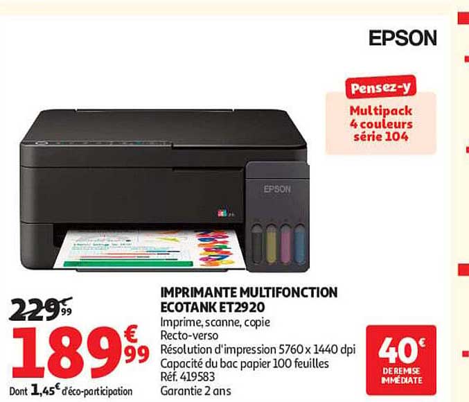 IMPRIMANTE MULTIFONCTION ECOTANK ET2920
