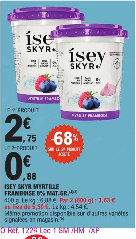ISEY SKYR MYRTILLE FRAMBOISE 0% MAT.GR.