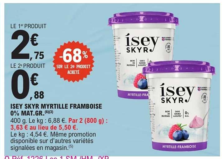 ISEY SKYR MYRTILLE FRAMBOISE 0% MAT.GR.