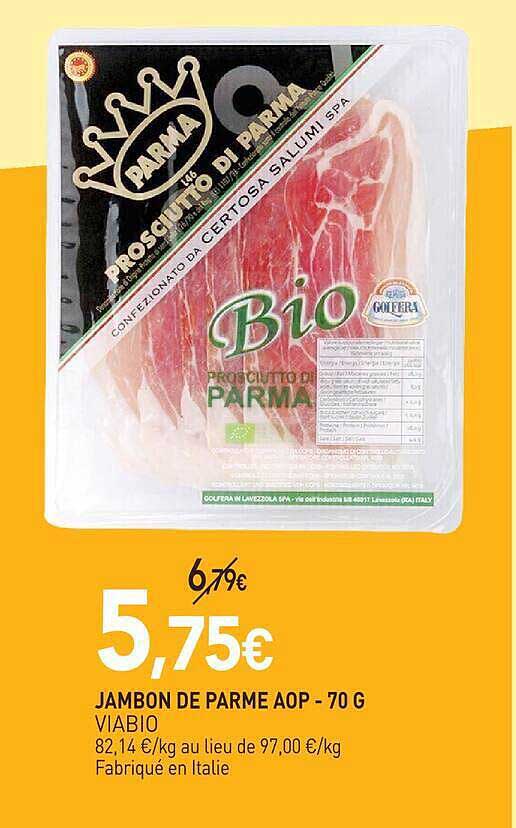 JAMBON DE PARME AOP - 70 G VIABIO
