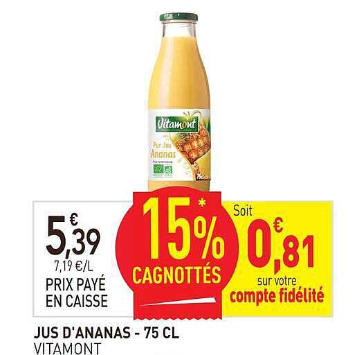 JUS D'ANANAS - 75 CL VITAMONT