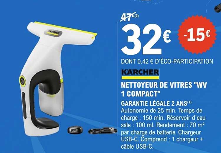 KÄRCHER NETTOYEUR DE VITRES "WV 1 COMPACT"
