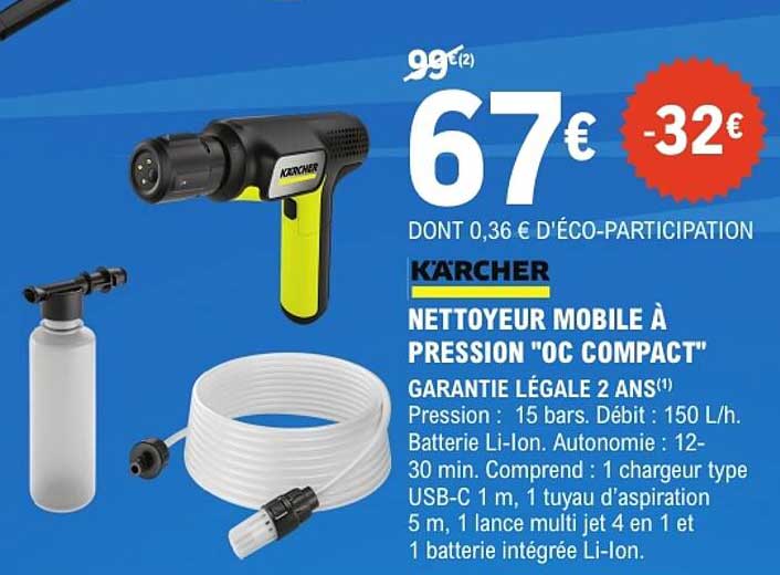 KARCHER NETTOYEUR MOBILE À PRESSION "OC COMPACT"