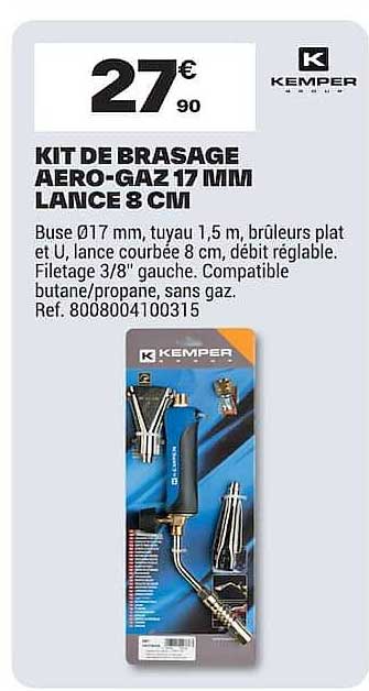 KIT DE BRASAGE AERO-GAZ 17 MM LANCE 8 CM