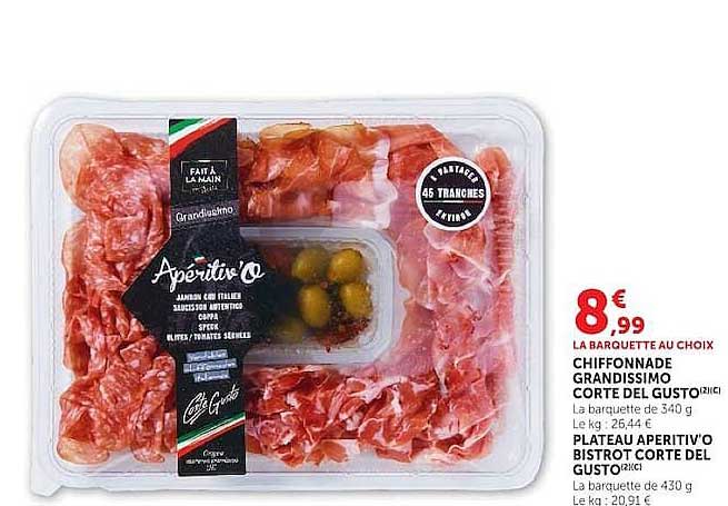 LA BARQUETTE DE 340 g CHIFFONNADE GRANDISSIMO CORTE DEL GUSTO