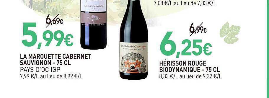 LA MAROUETTE CABERNET SAUVIGNON - 75 CL PAYS D'OC IGP