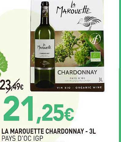 LA MAROUETTE CHARDONNAY - 3L PAYS D'OC IGP