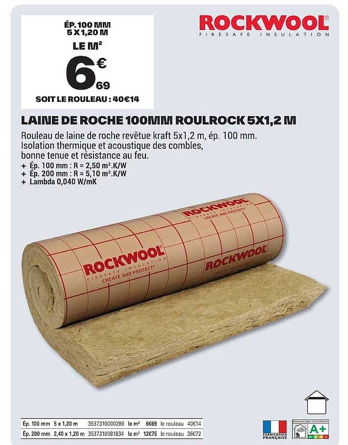 LAINE DE ROCHE 100MM ROUROCK 5X1,2 M