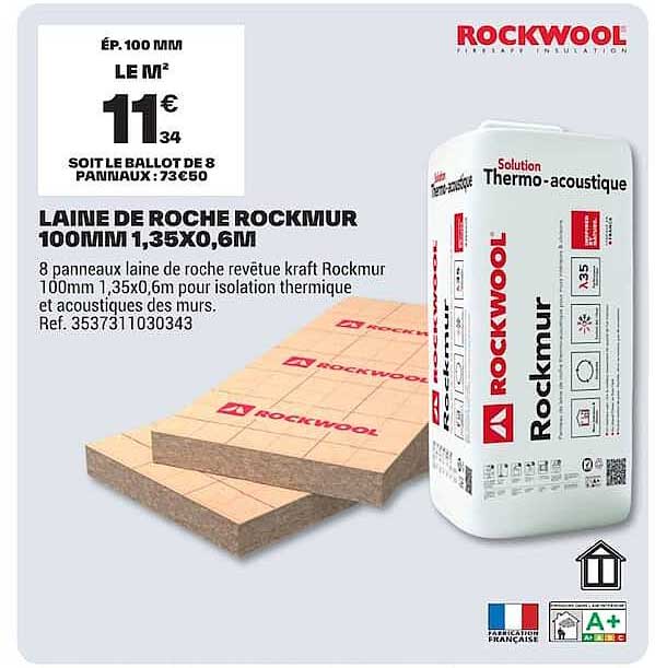 LAINE DE ROCHE ROCKMUR 100MM 1,35X0,6M