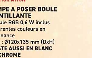 LAMPE A POSER BOULE SCINTILLANTE