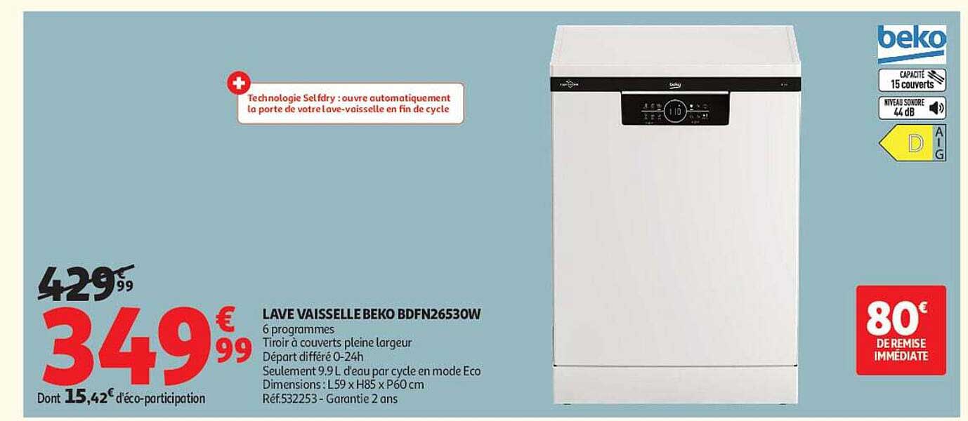 LAVE VAISSELLE BEKO BDFN26530W