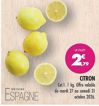 LE FILET 2€ 2,79 CITRON