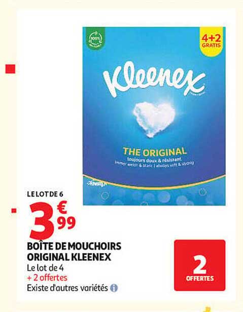 LE LOT DE 6 BOÎTE DE MOUCHOIRS ORIGINAL KLEENEX