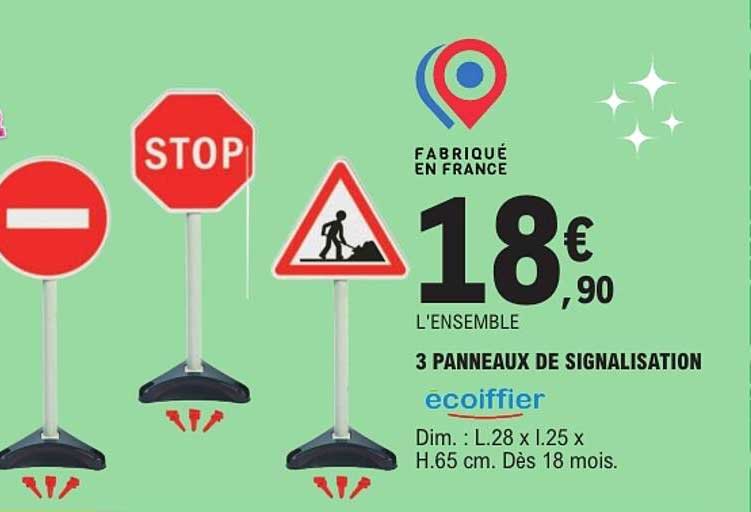 L’ENSEMBLE 3 PANNEAUX DE SIGNALISATION