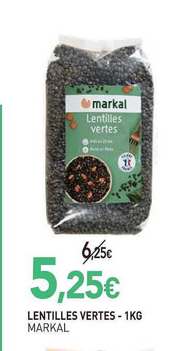LENTILLES VERTES - 1KG MARKAL