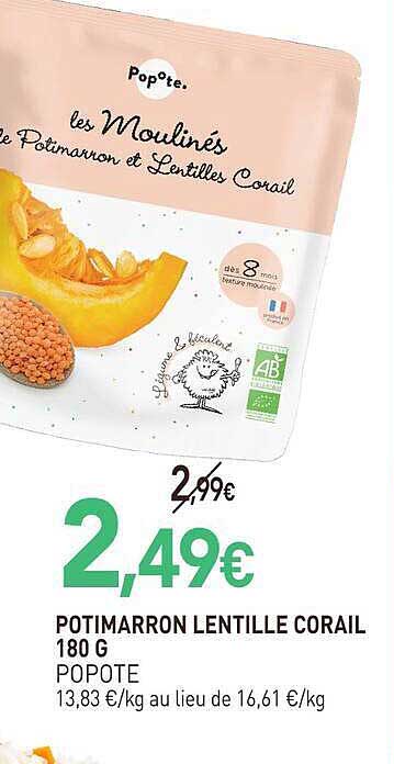 les Moulines de Potimarron et Lentilles Corail