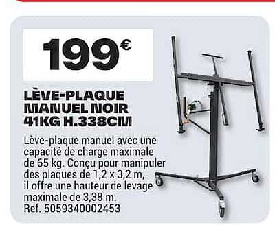 LÈVE-PLAQUE MANUEL NOIR 41KG H.3,38CM