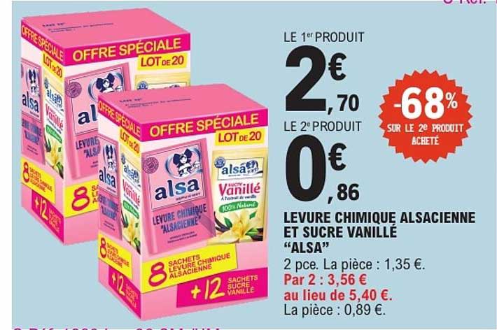 LEVURE CHIMIQUE ALSACIENNE ET SUCRE VANILLÉ “ALSA”