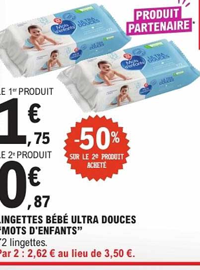 LINGETTES BÉBÉ ULTRA DOUCES “MOTS D’ENFANTS”