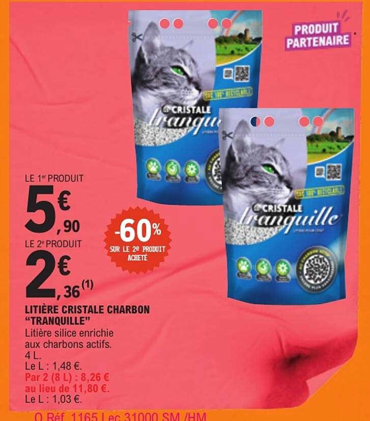 LITIÈRE CRISTALE CHARBON “TRANQUILLE”