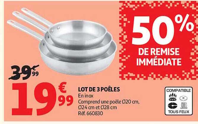 LOT DE 3 POÊLES