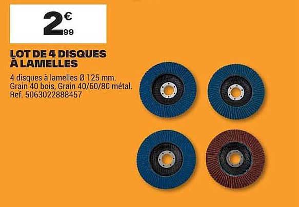 LOT DE 4 DISQUES À LAMELLES