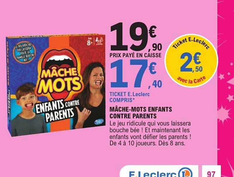 MÂCHE-MOTS ENFANTS CONTRE PARENTS