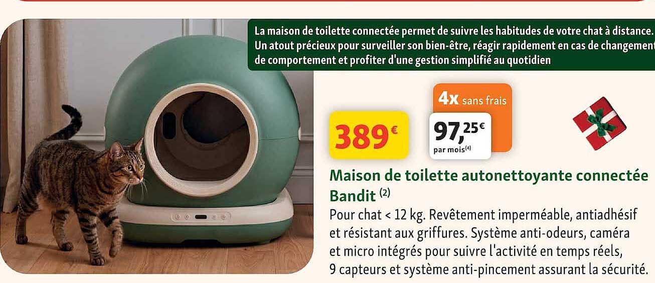 Maison de toilette autonettoyante connectée Bandit