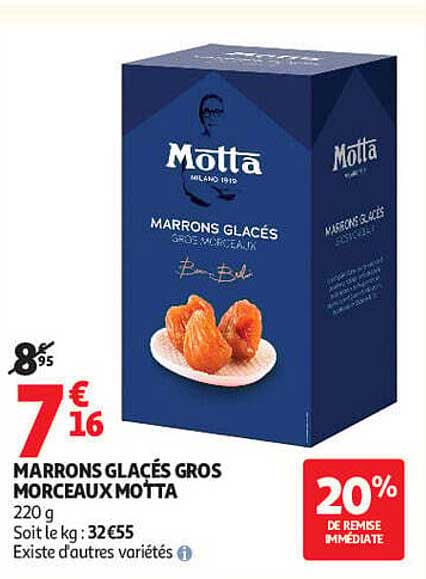 MARRONS GLACÉS GROS MORCEAUX MOTTA