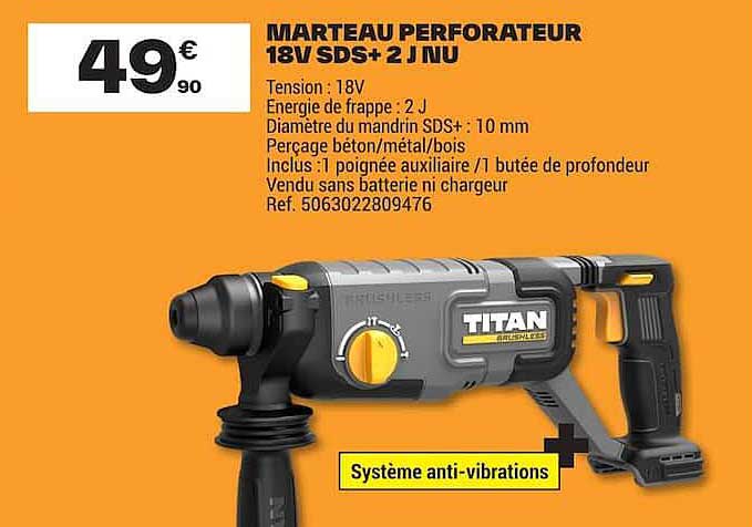 MARTEAU PERFORATEUR 18V SDS+ 2J NU
