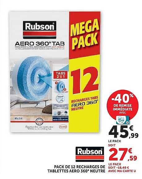 MEGA PACK 12 RECHARGES DE TABLETTES AERO 360° NEUTRE
