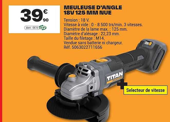 MEULEUSE D'ANGLE 18V 125 MM NUE
