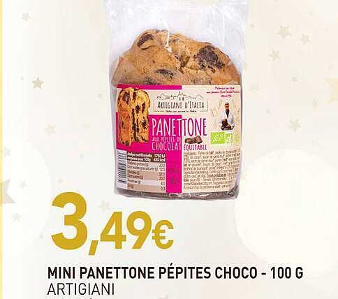 MINI PANETTONE PÉPITES CHOCO - 100 G ARTIGIANI
