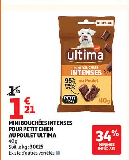 MINIBOUCHÉES INTENSES POUR PETIT CHIEN AU POULET ULTIMA