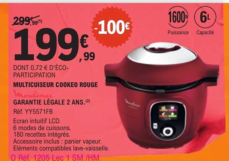 MULTICUISEUR COOKEO ROUGE