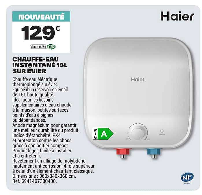 NOUVEAUTÉ 129€ Chauffe-eau instantané 15L sur évier
