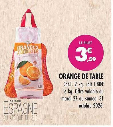 ORANGE DE TABLE