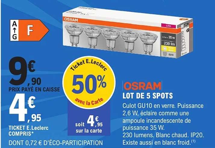 OSRAM LOT DE 5 SPOTS
