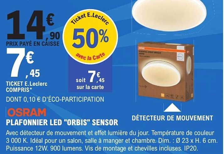 OSRAM PLAFONNIER LED "ORBIS" SENSOR