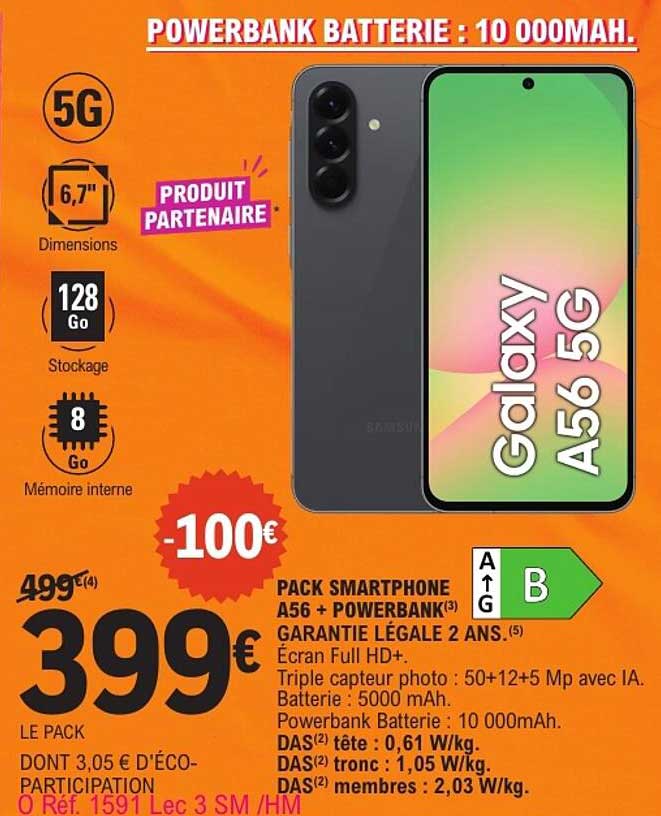 PACK SMARTPHONE A56 + POWERBANK