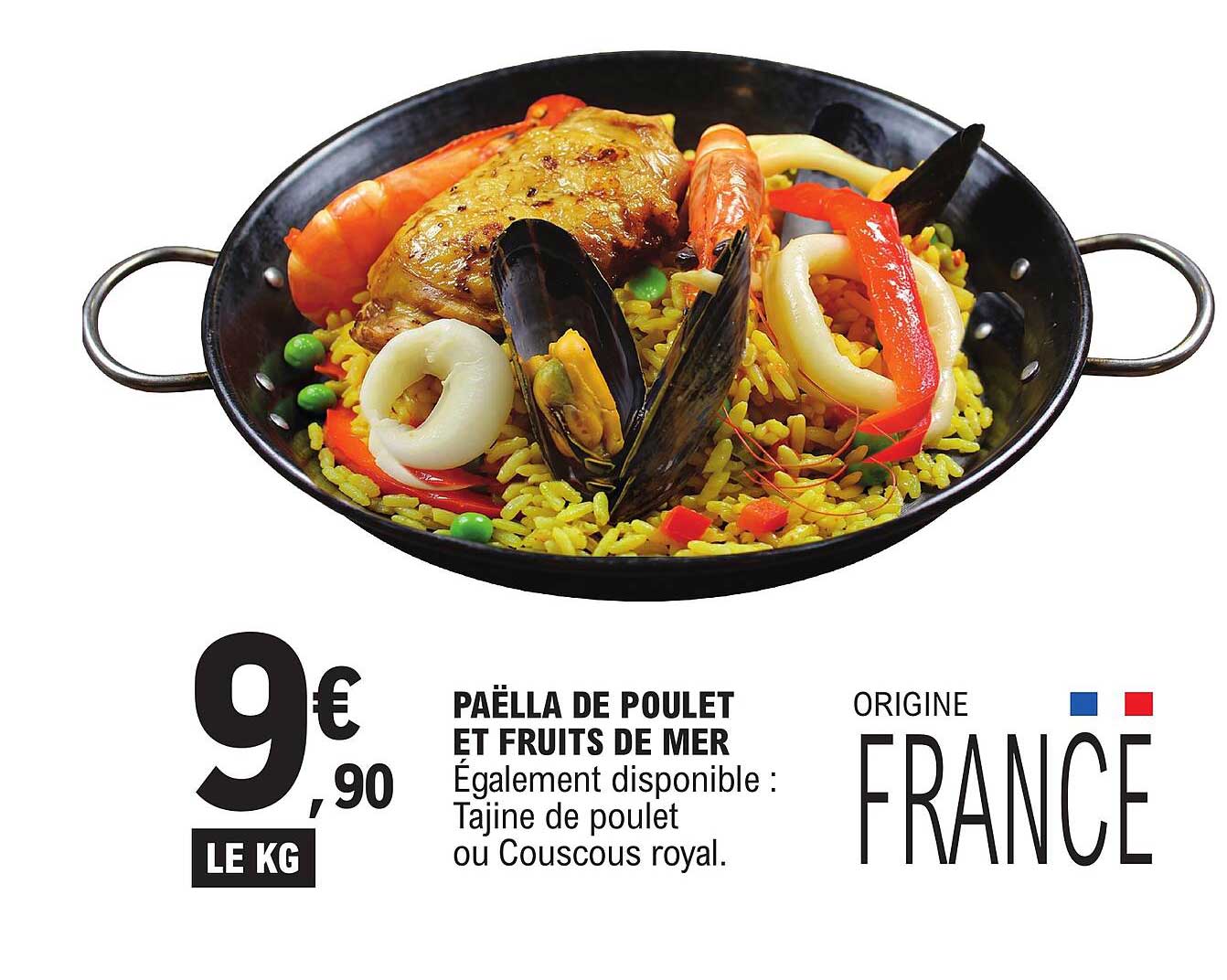 PAËLLA DE POULET ET FRUITS DE MER