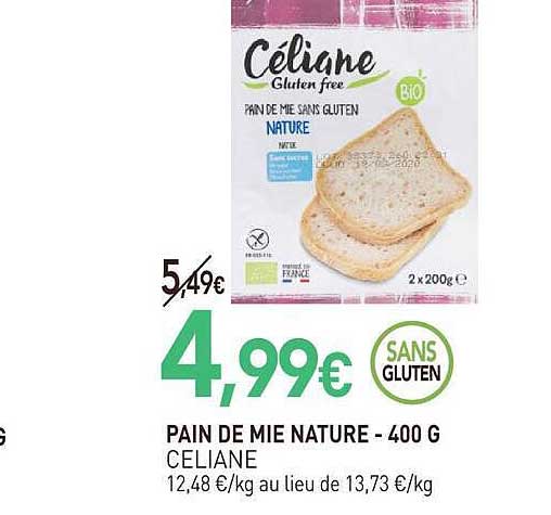 PAIN DE MIE NATURE - 400 G CELIANE