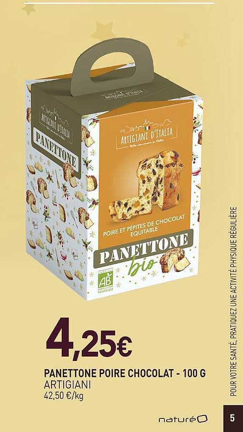 PANETTONE POIRE CHOCOLAT - 100 G ARTIGIANI